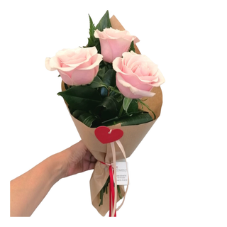 Bouquet de Rosas Cor de Rosa (3 unidades)