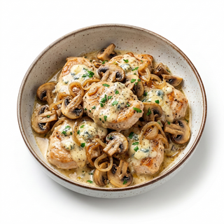 Pui cu smantana si ciuperci