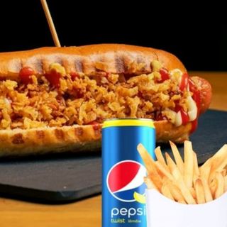 Meniu-Hot Dog Crispy + Cartofi Prajiti + Doza Pepsi Twist