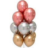 Set din baloane argintii, aurii și roz