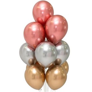 Set din baloane argintii, aurii și roz