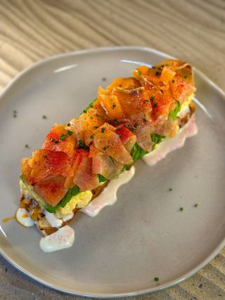 Ciabatta with salted salmon 