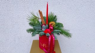 Stroik świąteczny czerwony - flowerbox