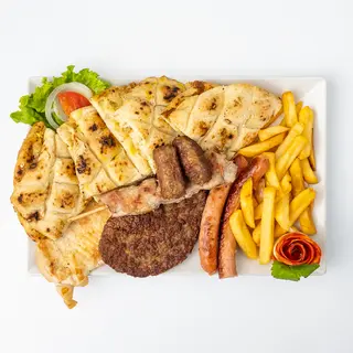 Mješavino meso,pomfrit, lepinja