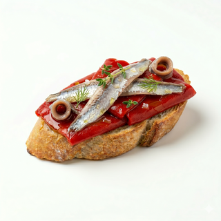 Montadito de Anchoasy Pimientos Del Piquillo