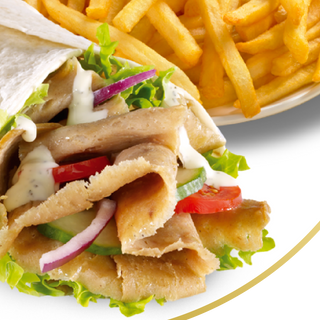 2 kebab+1 patatas fritas 