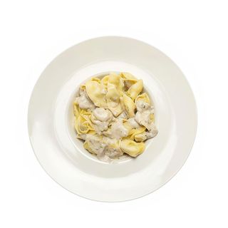 Ravioli de carne a la carbonara