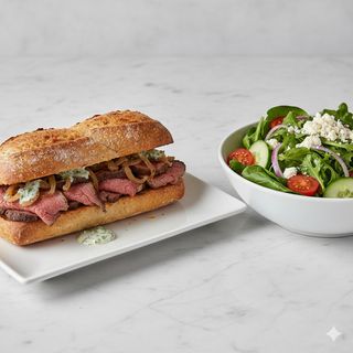 Bocadillo De Ternera Y Ensalada