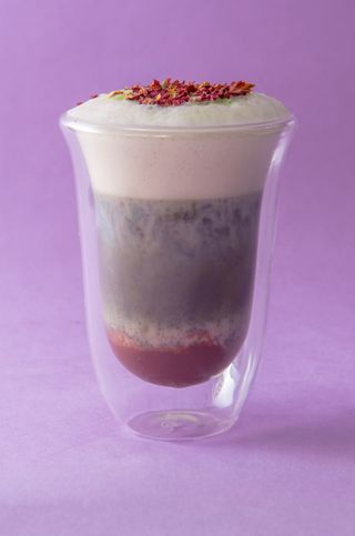 Matcha & Ube Strawberry Latte