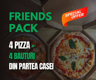 Pizza Friends Pack | 4 pizza + bauturi