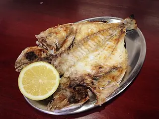 Dourada fish grill with batata salad rice