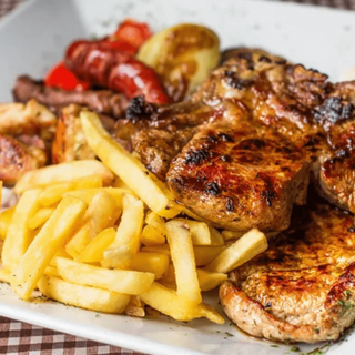 Plat Grillade Mixte (Escalope + merguez + Foie d'Agneau)