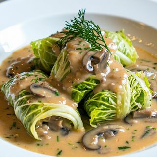 Gołąbki w sosie pieczarkowym