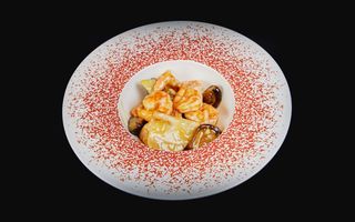 B130 - Gamberi funghi e bambu