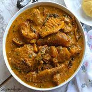 Ogbono soup + goat meat
