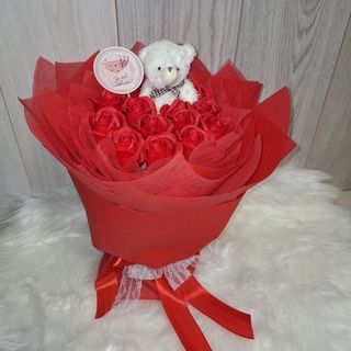 Букет от сапунени рози