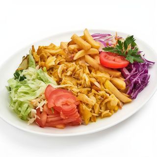 Plato Mixto ensalada, patatas y cola lata