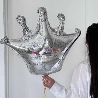 Корона фольгована срібна, 75 см