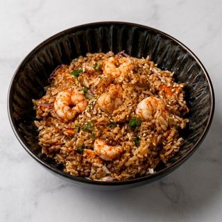 Arroz Frito Con Camarones