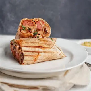 Large Beef Shawarma with 3 sausages