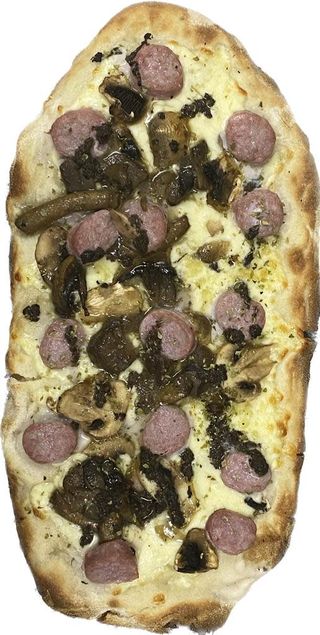 Pizza Butifarra con setas 