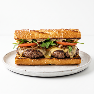 Bocadillo Caliente De Hamburguesa Angus