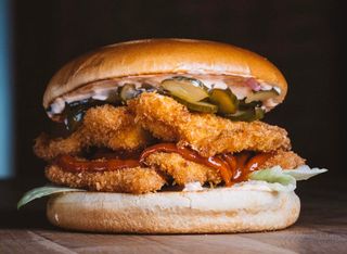 K-Pop Chicken Burger + Fries + Coca-Cola Can (330ml)