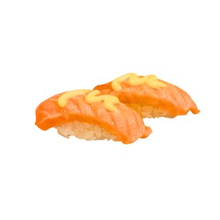 Nigiri de salmón flameado con mayonesa (2 uds)