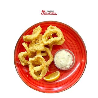 Хрупкави калмари с чеснов сос (200г)