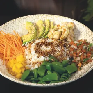 Poke bowl con gambas