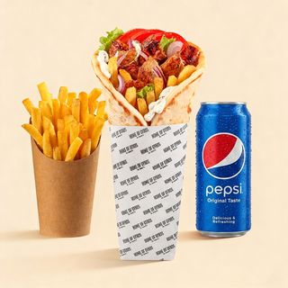 Napravi sam gyros + pomfit +Pepsi