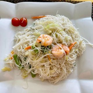 Fideos de Arroz con Gambas