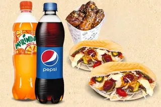 2 Sandwich de pui + Aripioare de pui BBQ + 2 Băuturi