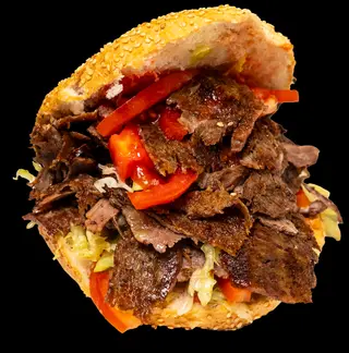 Kebab na grubym cieście z mięsem baranio-wołowym