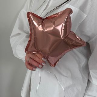 Зірка фольгована рожева, 25 см 