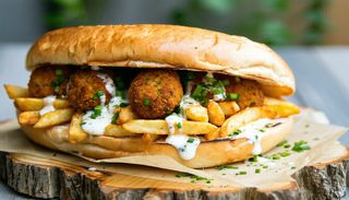 Falafel w bułce amerykańskiej średni