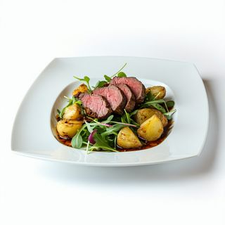 Cordero, Ensalada Y Patatas