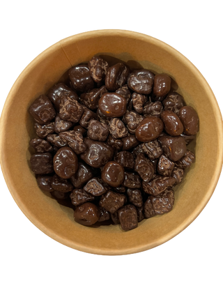 Mix de fruta con chocolate negro.