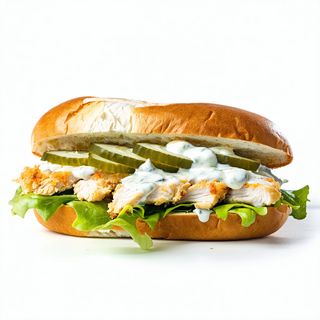 22. Bocadillo De Pollo Con Salsa Tártara Y Lechuga