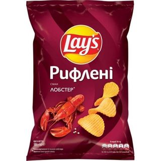 Чіпси Lays Рифлені Зі Скаком Лобстер, Велика Упаковка 95 Грм