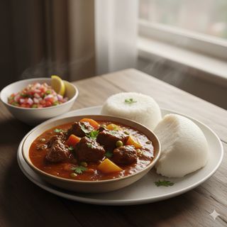 Beef Stew With Ugali/Rice
