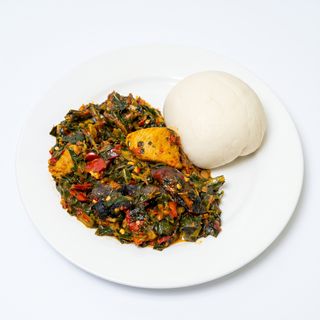 Native Soup & Goatmeat Combo (Egusi or Efo Riro)