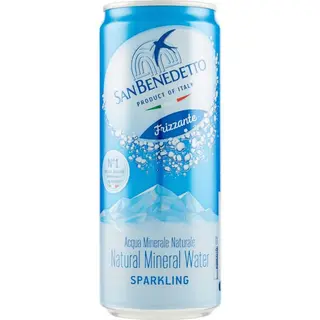 Acqua San Benedetto frizzante in lattina 33 cl