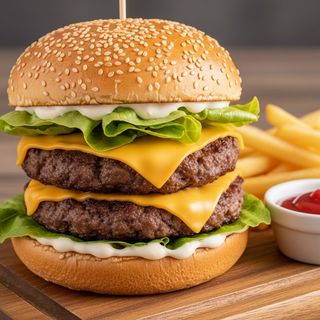 Doppio hamburger con cheddar