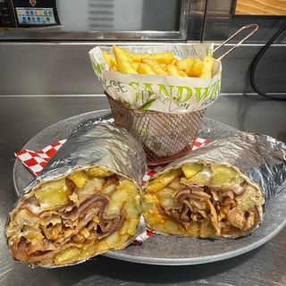 Durum french fríes mixto o Pollo