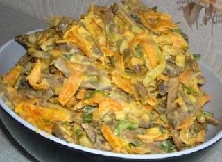 Салат из печени