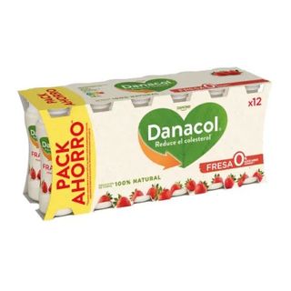 Yogur Líquido de Fresa Danone sin Gluten 12 Uds. de 100 Gr.