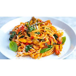 Stir Fry Spaghetti With Coleslaw