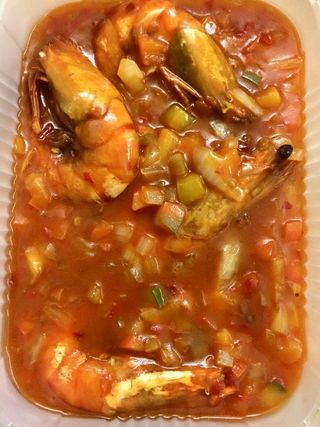 33 Gamberoni in salsa chili