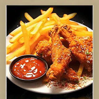 Alitas de pollo más patatas